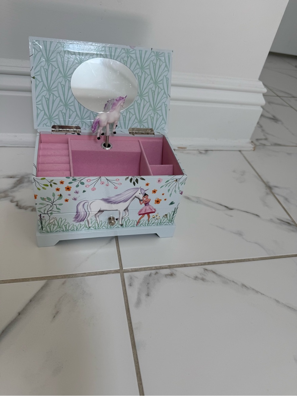 Girls White and Purple Unicorn Jewelry Box - Kids Accessories - Picture 2 of 5